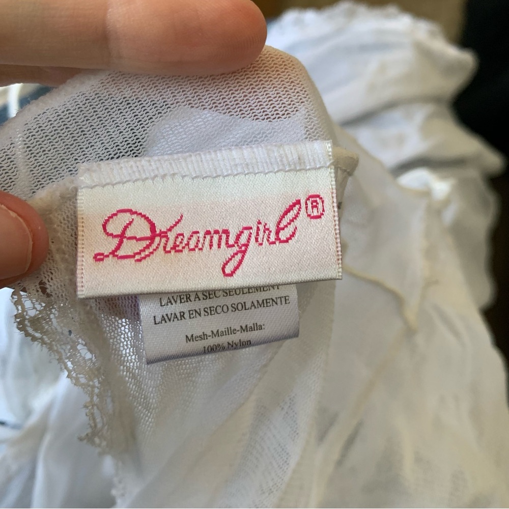 Dreamgirl White Sheer Mesh Festival Top w/ Open Back - Picture 4 of 4